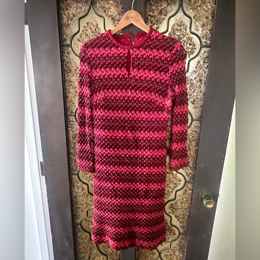 Vintage Red and Black Knit Dress Missoni inspired. No tags. Size small.
